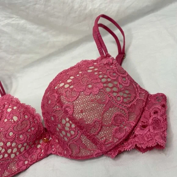 Victoria's Secret Pink floral lace push up bra 34A - Picture 5 of 11